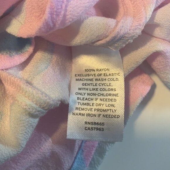 BP. Nordstrom Pastel Short Sleeve Crepe Dress Flowy Pink White Blue Size Small - Picture 8 of 9